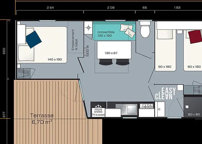 Mobil-home Avec Terrasse A - Api-1-52-984 * Рокбрюн-сюр-Аржан